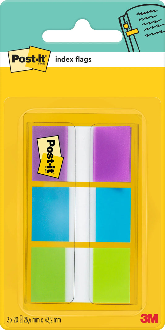 POST-IT Dispenser Index 24x43.1mm 680-PBGEU lila,blau,grün 3x20 Stück Idealshop
