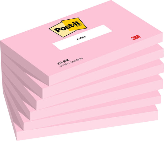 POST-IT Haftnotizen 127x76mm 655-PNK Flamingopink 6x100 Blatt Idealshop