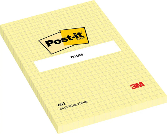 POST-IT Haftnotizen 152x102mm 662Y gelb, 100 Blatt, kariert Idealshop