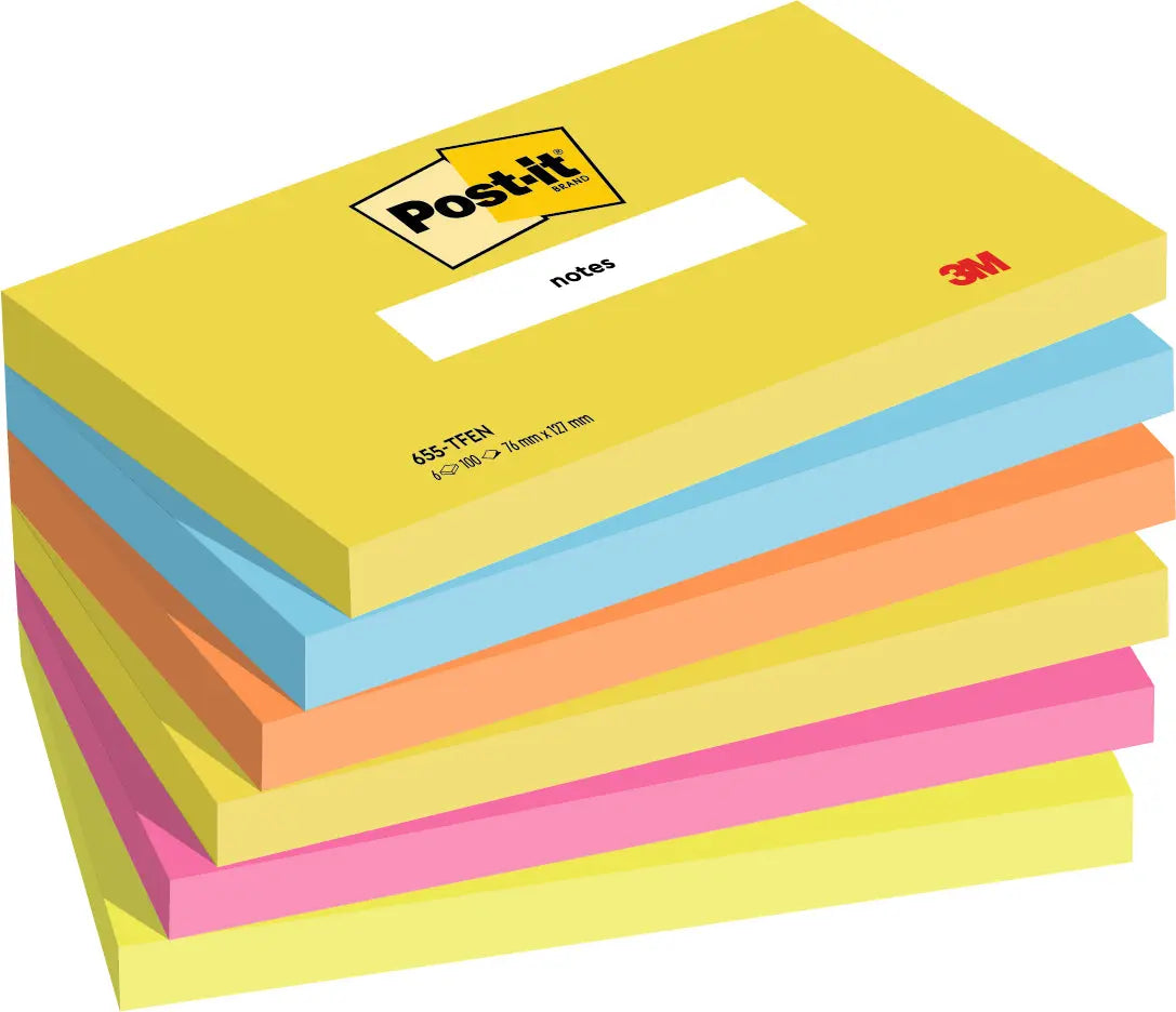 POST-IT Haftnotizen Energy 127x76mm 655-TFEN 6-farbig 6x100 Blatt Idealshop