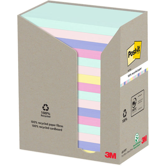 POST-IT Haftnotizen Recycling 127x76mm 655-1RPT 5-farbig, 16x100 Blatt Idealshop