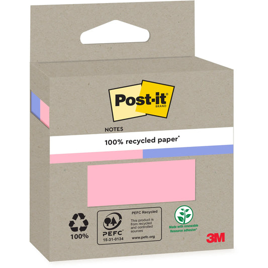 POST-IT Haftnotizen Recycling 76x76mm 6820R-2PB blau und pink 2x100 Blatt Idealshop