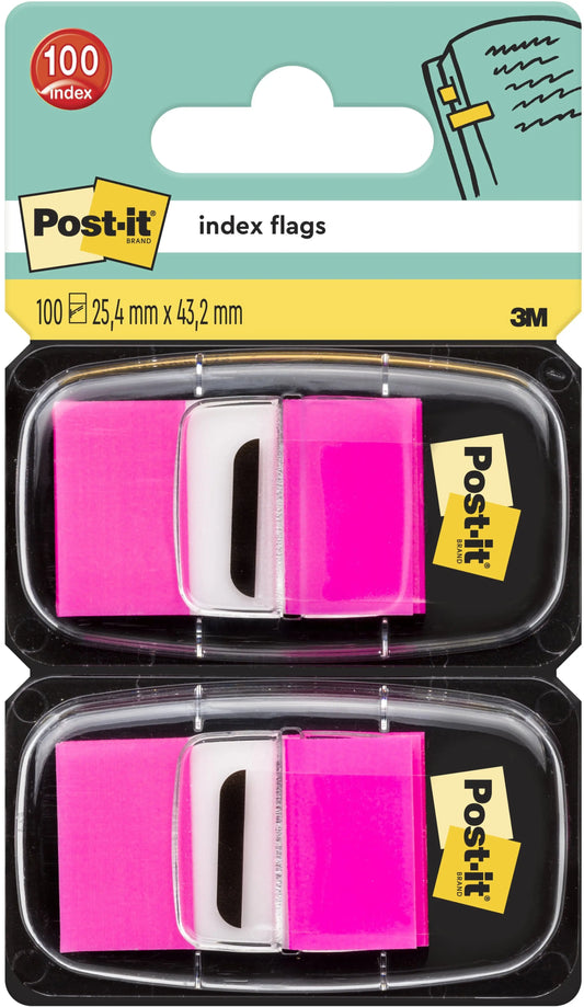 POST-IT Index 2er Set 25,4x43,2mm 680-BP2 neon pink 2x50 Stück Idealshop