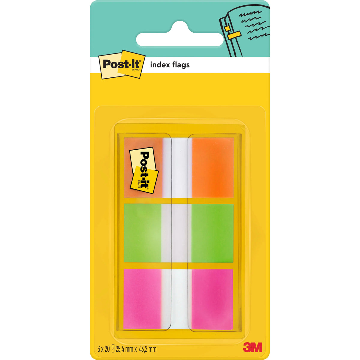 POST-IT Index 7100102571 25.4x43.2mm ass. 3x20 Blatt Idealshop