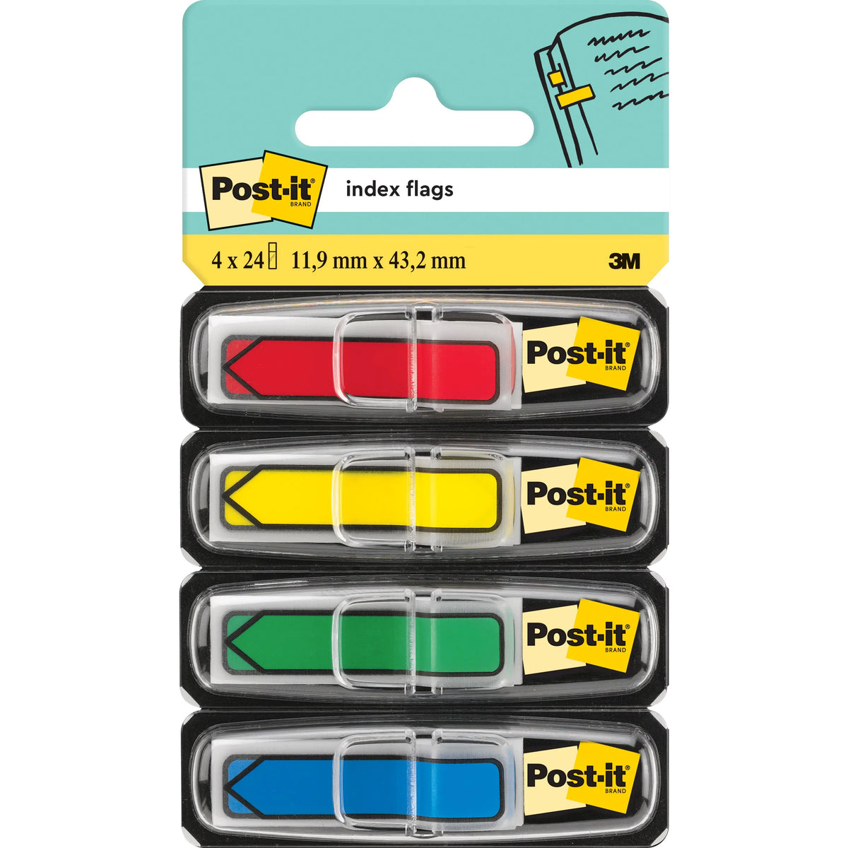 POST-IT Index Pfeile 43.1x11.9mm 684-4ARR3 4-farbig/4x24 Tabs Idealshop