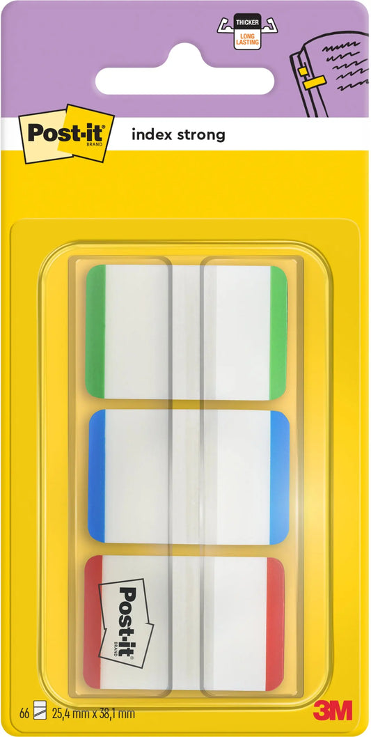 POST-IT Index STRONG Disp. 25,4x38mm 686L-GBR grün,blau,rot 3 Stück Idealshop