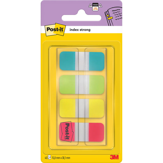 POST-IT Index Strong schmal 16x38mm 676-ALYR 4-farbig 4x10 Stück Idealshop