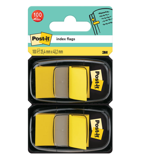 POST-IT Index Tabs 25,4x43,2mm 680-Y2 gelb/50 Tabs 2 Stück Idealshop