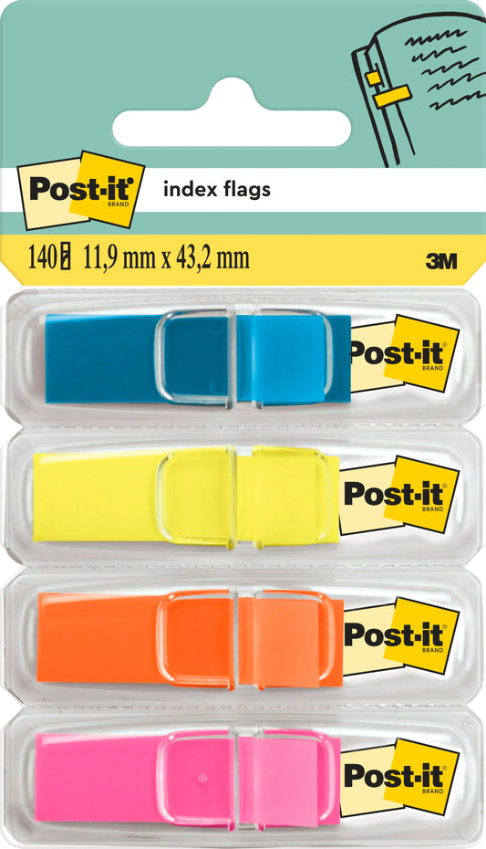 POST-IT Index Tabs Clear 43.2x11.9mm 683-4ABX 4-farbig/4x35 Tabs Idealshop