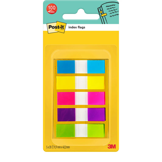 POST-IT Index schmal 11.9x43.2mm 683-5CB2 5 -farbig ass./5x20 Blatt Idealshop