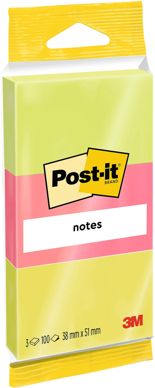 POST-IT Neon Notes 38x51mm 6812 3 Farben ass. 100 Blatt Idealshop