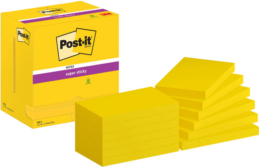 POST-IT Notes Super Sticky 76x127mm 655-S gelb 12x90 Blatt Idealshop