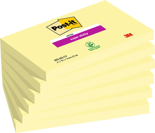 POST-IT Notes Super Sticky 76x127mm 6556SSCY gelb 6x90 Blatt Idealshop