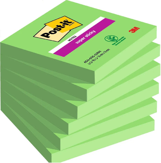 POST-IT Notes Super Sticky 76x76mm 654-6SS-AW immergrün 6x90 Blatt Idealshop