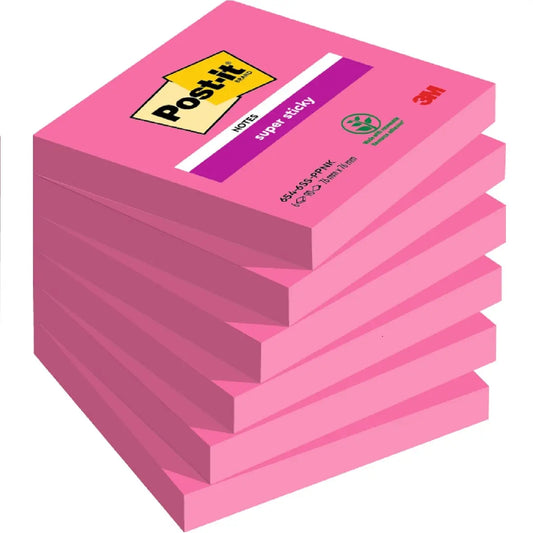 POST-IT Notes Super Sticky 76x76mm 654-6SS-PPNK powerpink 6x90 Blatt Idealshop
