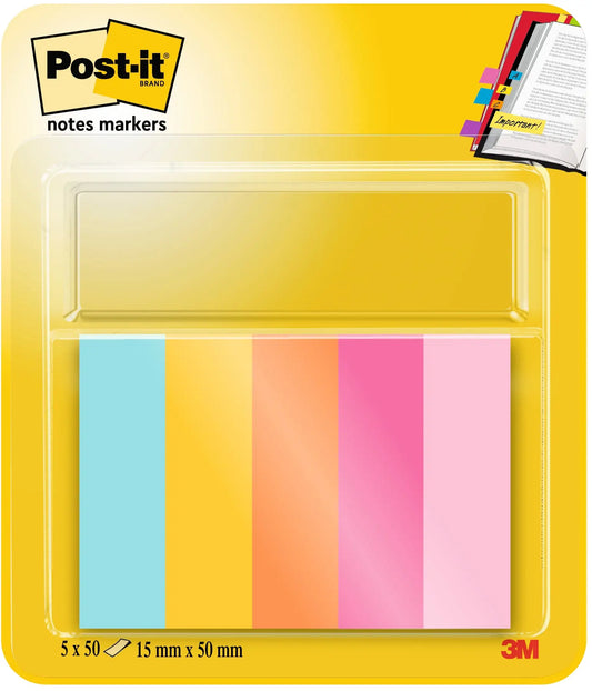 POST-IT Page Marker 15mmx50mm 670-5-BEA 5 Farben 5x50 Streifen Idealshop