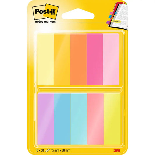 POST-IT Papiermarker 15 x 50 mm 67010ABEU 10-farbig 10x50 Blatt Idealshop