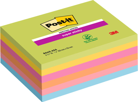 POST-IT Super Sticky Meeting 203x152mm 8645-6SS-EU 6x45 Blatt Idealshop