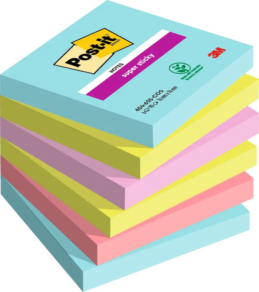 POST-IT Super Sticky Notes 76x76mm 6546SSCOS Cosmic 4 Farben 6x90 Blatt Idealshop