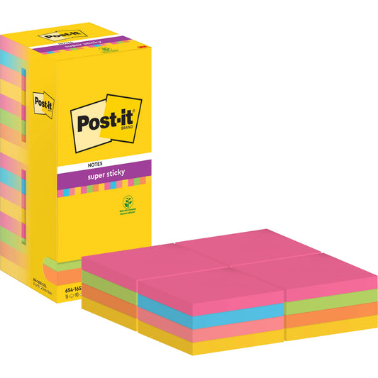 POST-IT Super Sticky Tower 76x76mm 654-16SS-COL farbig 16x90 Blatt Idealshop