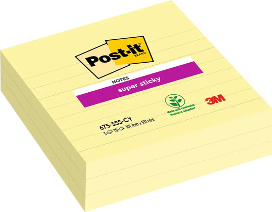 POST-IT Super Sticky XL Notes 675-3SSCY 101x101mm, 70 Blatt 3 Stück Idealshop