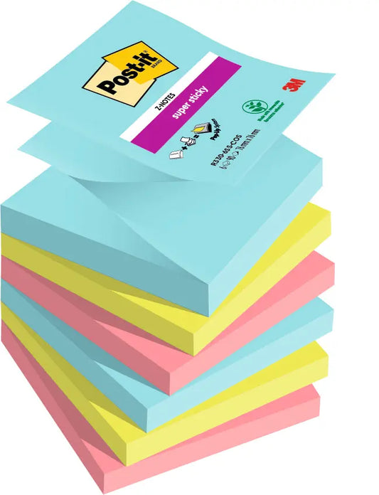 POST-IT Super Sticky Z-Notes 76x76mm R3306SSCO Cosmic 3 Farben 6x90 Blatt Idealshop
