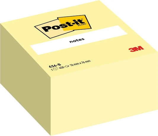 POST-IT Würfel 76x76mm 636B gelb/450 Blatt Idealshop