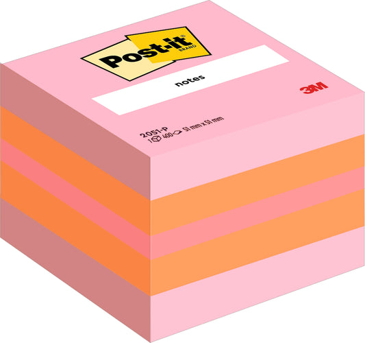 POST-IT Würfel Mini Pink 51x51mm 2051-P 3-farbig ass./400 Blatt Idealshop