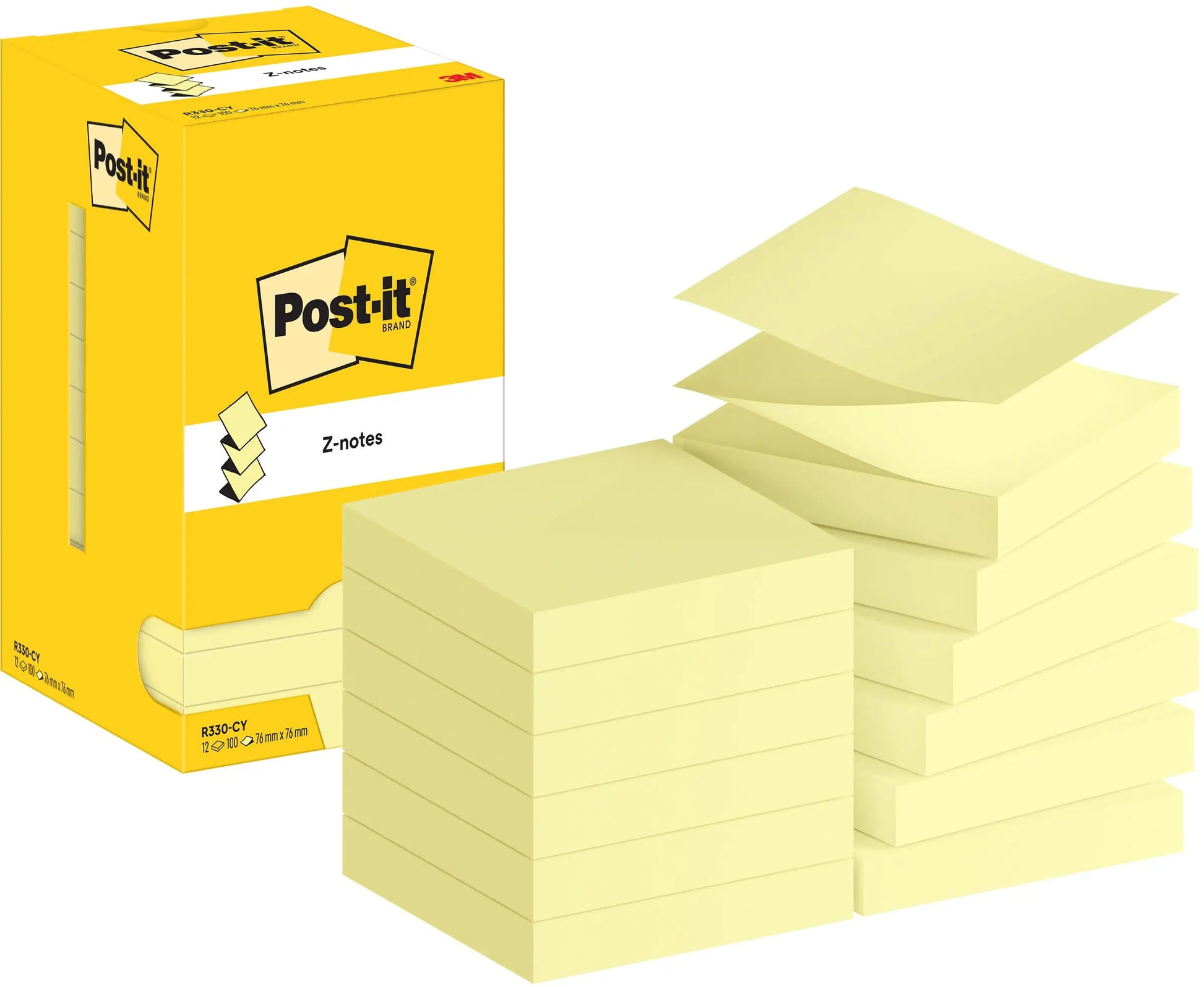 POST-IT Z-Notes 76x76mm R330 CY gelb 12x100 Blatt Idealshop
