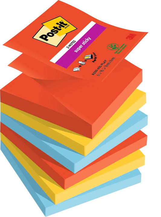 POST-IT Z-Notes Playful 76x76mm R330-6SSPLAY 3-farbig ass. 6x90 Blatt Idealshop