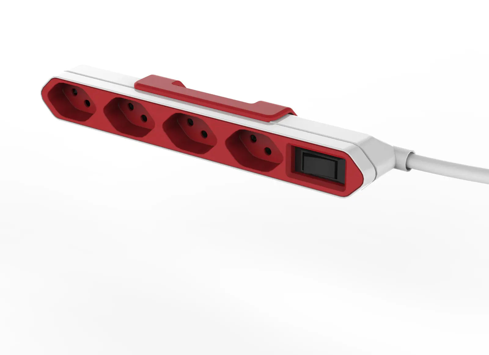 POWERCUBE Socket-rail red/white 66.9121 4x Typ 13 plug Idealshop