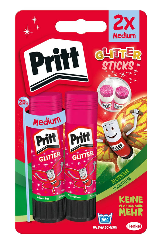 PRITT Klebestift Glitter 2x20g 45-900-244 pink Idealshop