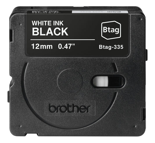 PTOUCH Band weiss/schwarz n.laminiert BTAG-335 PT-N10/N20/N25BT 12 mm Idealshop
