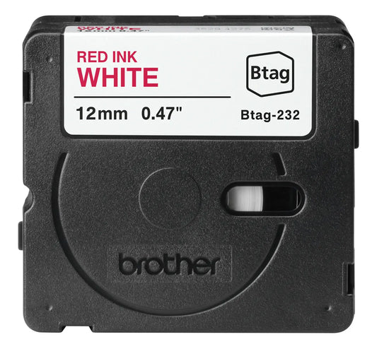 PTOUCH Band rot/weiss nicht laminiert BTAG-232 PT-N10/N20/N25BT 12 mm Idealshop