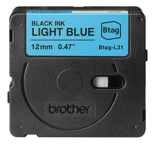 PTOUCH Band schw/hellblau n.laminiert BTAG-L31 PT-N10/N20/N25BT 12 mm Idealshop
