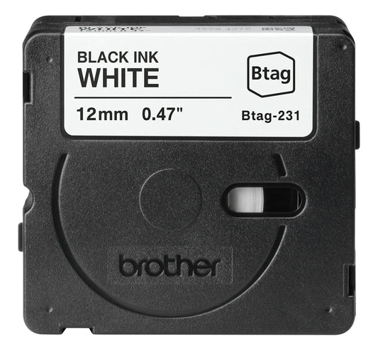 PTOUCH Band schwarz/weiss n.laminiert BTAG-231 PT-N10/N20/N25BT 12 mm Idealshop