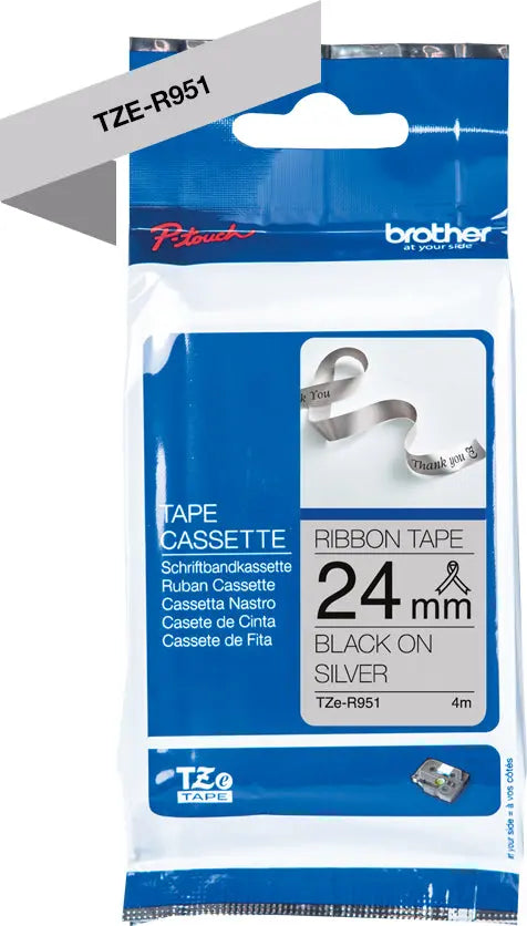 PTOUCH Band silber/schwarz TZE-R951 Tze Geräte 24mm Idealshop