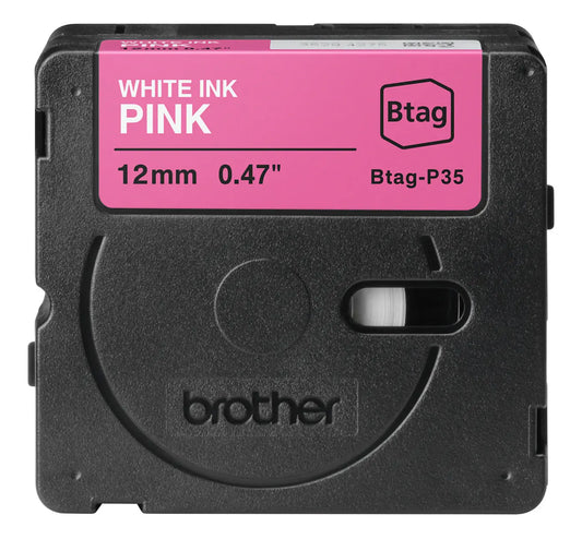 PTOUCH Band weiss/pink n. laminiert BTAG-P35 PT-N10/N20/N25BT 12 mm Idealshop