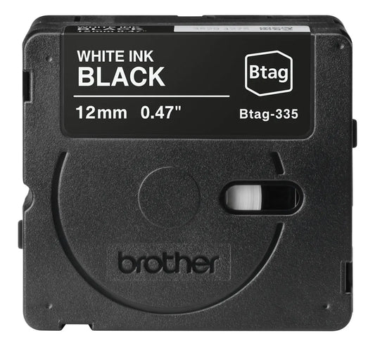 PTOUCH Band weiss/schwarz n.laminiert BTAG-335 PT-N10/N20/N25BT 12 mm Idealshop
