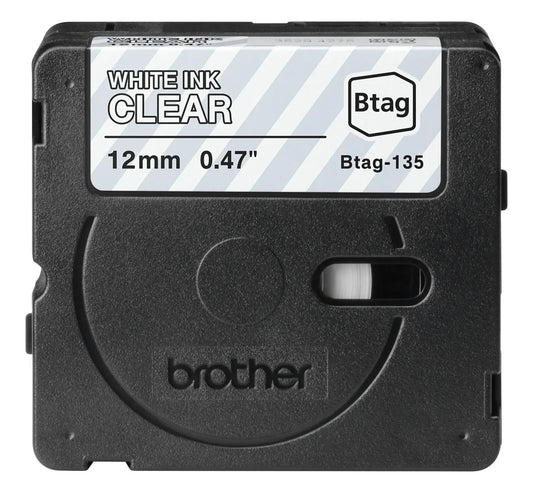 PTOUCH Band weiss/transp. n.laminiert BTAG-135 PT-N10/N20/N25BT 12 mm Idealshop