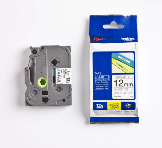 PTOUCH Band, lam. schwarz/klar-matt TZe-M31 PT-300 12 mm Idealshop