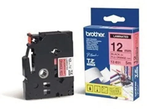 PTOUCH Band, lam.,fluor. schw./orange TZe-B31 PT-300 12 mm Idealshop