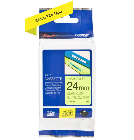 PTOUCH Band, lam.,fluor. schwarz/gelb TZe-C51 PT-540 24 mm Idealshop