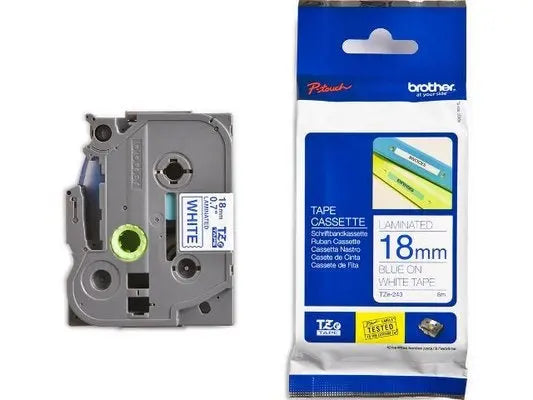 PTOUCH Band, laminiert blau/weiss TZe-243 PT-2450DX 18 mm Idealshop