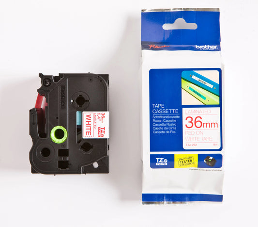 PTOUCH Band, laminiert rot/weiss TZe-262 PT-3600 36 mm Idealshop