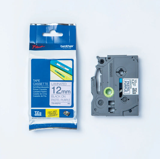 PTOUCH Band, laminiert schw/lila pa TZe-MQF31 PT-DV600VP 12 mm Idealshop
