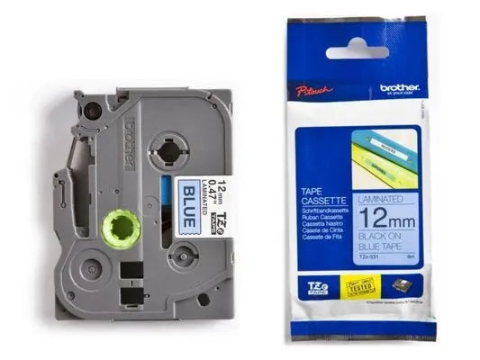 PTOUCH Band, laminiert schwarz/blau TZe-531 PT-1280VP 12 mm Idealshop