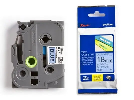 PTOUCH Band, laminiert schwarz/blau TZe-541 PT-2450DX 18 mm Idealshop