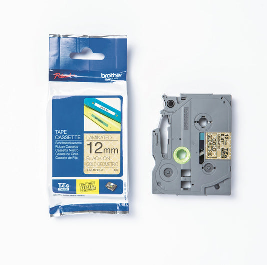 PTOUCH Band, laminiert schwarz/gold TZe-MPGG31 PT-DV600VP 12 mm Idealshop