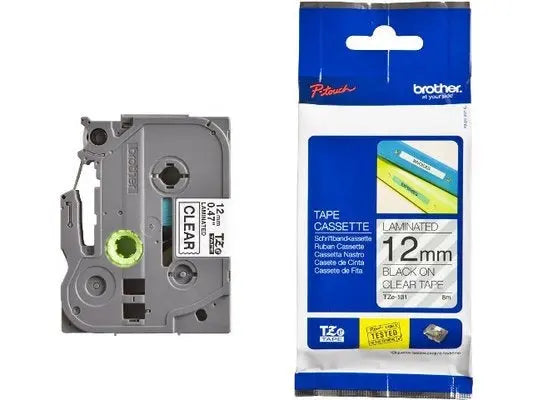 PTOUCH Band, laminiert schwarz/klar TZe-131 PT-1280VP 12 mm Idealshop